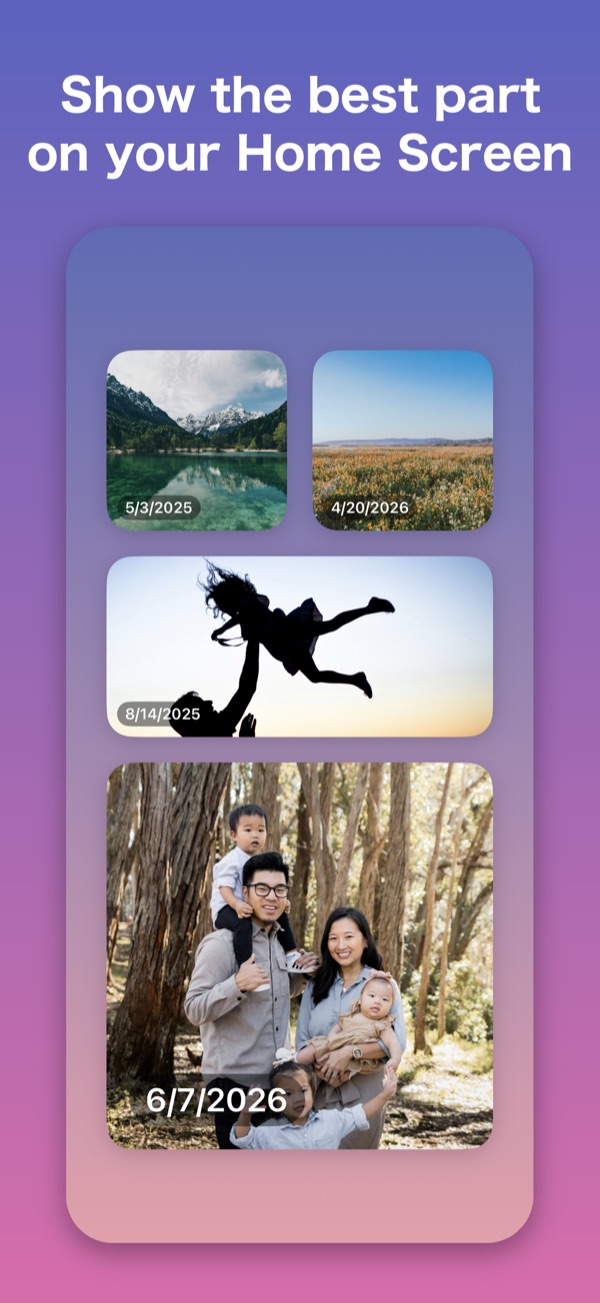 Photo widgets on the Home Screen, with faces fully in view